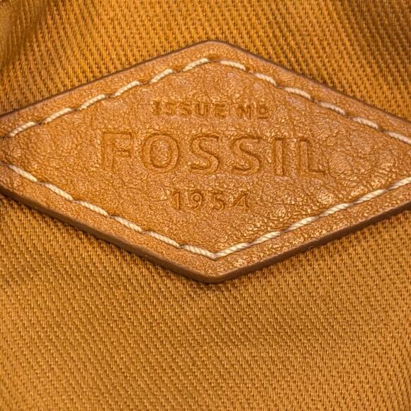 Fossil Blue White Leather Explorer Tote Bag with Matching Billfold Wallet Travel - Picture 3 of 13